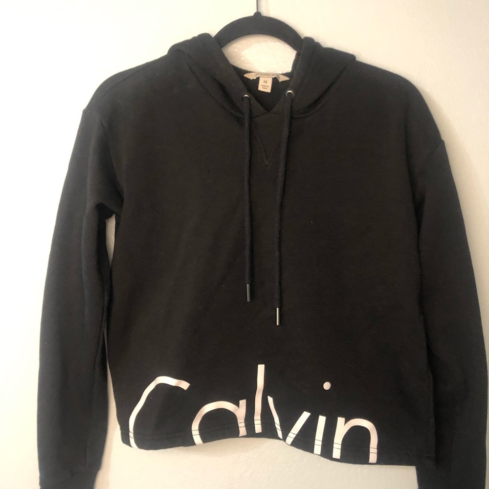 Black Cropped Calvin Klein Hoodie